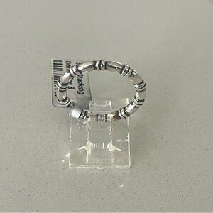 Sterling Silver 925 bamboo design stacking band ring size 8